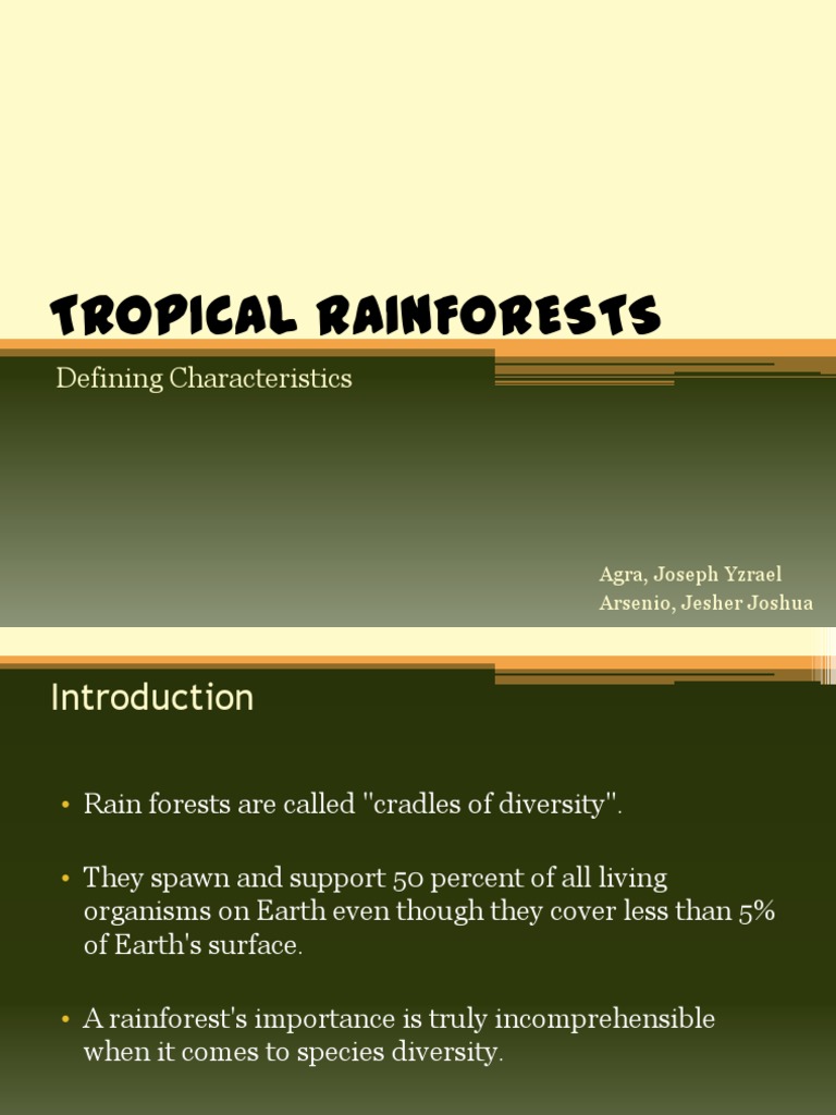 Characteristics of Tropical Rainforests | PDF | Rainforest | Human ...