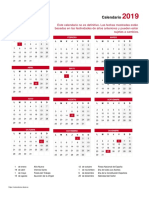 Calendario Escolar Portrait Nacional 2019 PDF