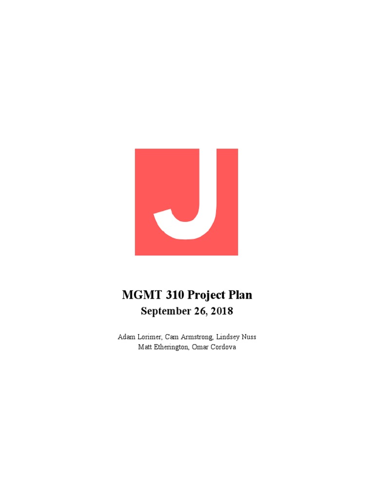Mgmt 310 Project Plan Pdf Occupational Stress Employment
