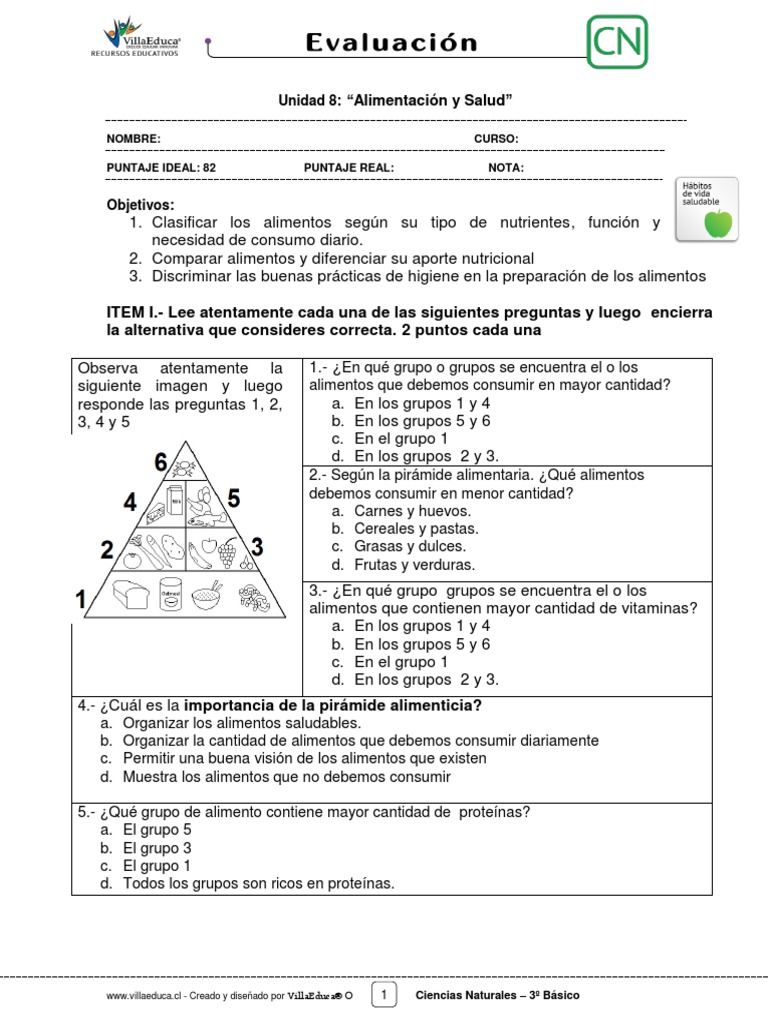 Prueba Alimentacion | Alimentos | Nutrición