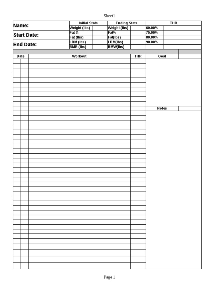 Fitness Progress Tracker Template | PDF