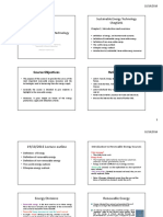 Sustainable Energy Technology Cheg5201: Course Objectives References