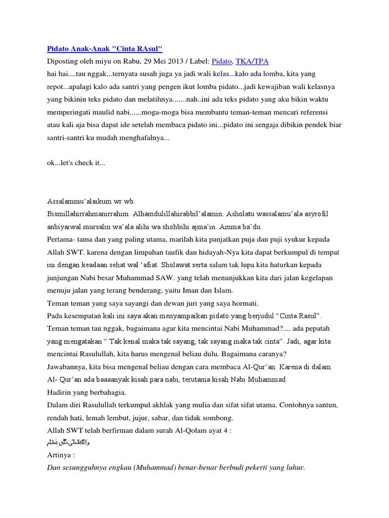 Pidato Anak