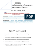 CE 3241 Approaches To Sustainable Infrastructure and Environmental System January - May 2017