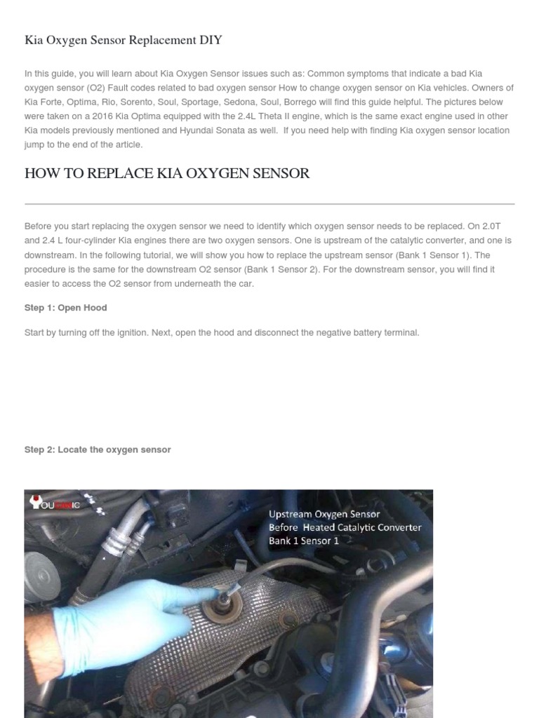 Kia Oxygen Sensor Replacement Guide | PDF | Transportation Engineering ...