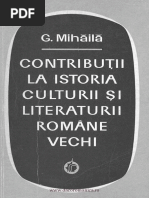 Contribuţii La Istoria Culturii Şi Literaturii Române Vechi | PDF