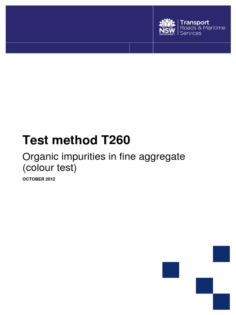 Organic Impurities in Fine Aggregate A Standardized Color Test Method