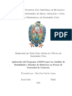 Análisis de estabilidad y estados de esfuerzos en presas de gravedad de concreto mediante ANSYS