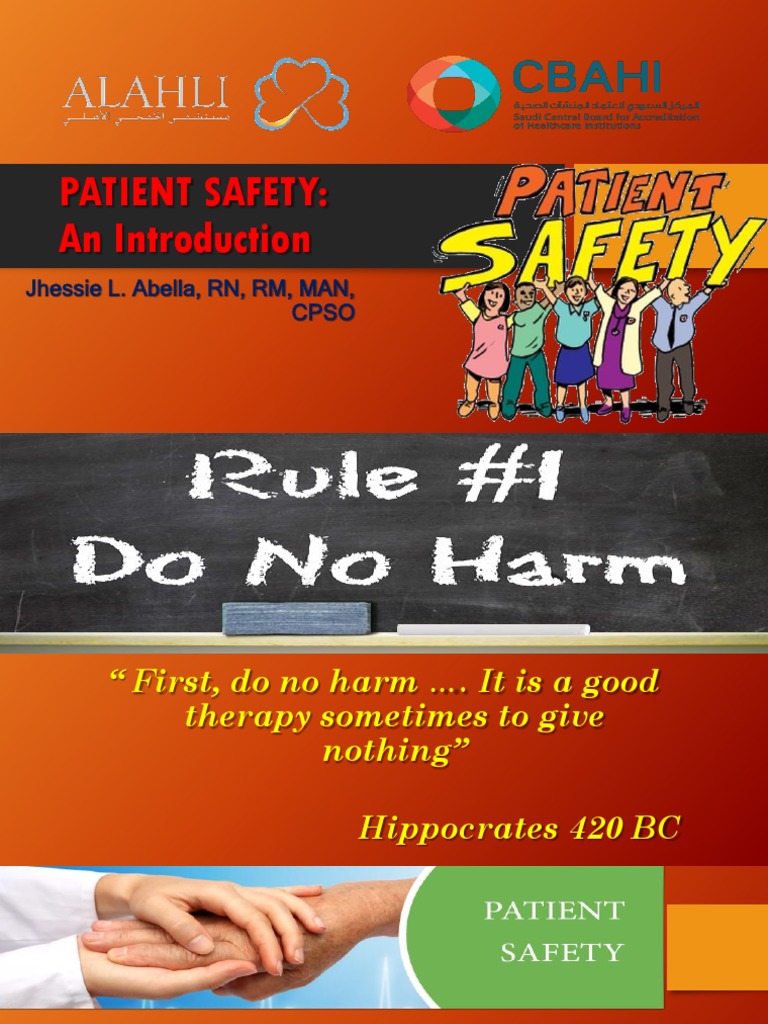 Patient Safety An Introduction Jhessie L. Abella, RN, RM, MAN, Cpso PDF Patient Medical