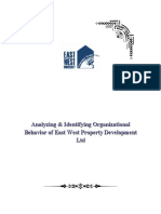 Analyzing & Identifying Organizational Behavior of East West Property Development LTD