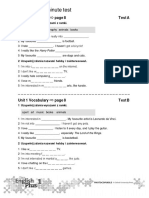 Unit 1 Five-minute vocabulary and language focus tests