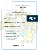 Facultad de Ingenieria Escuela Ingenieria Mecatronica: TRUJILLO - 2018