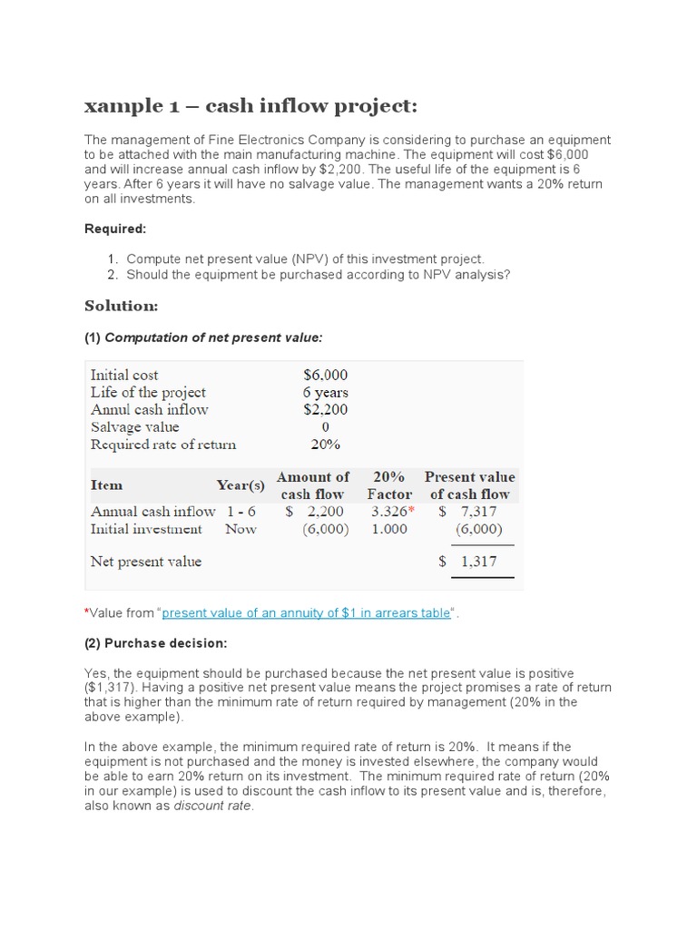 NPV Analysis for Investment Decisions | PDF | Net Present Value ...