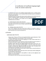 Method Statement Rectification of Insufficient Lapping Length 45 Dia. For Column Starter Bar