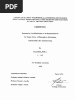 A Study of Training Program Characteristics and Training Effectiveness Among Organizations Receiving Services From External Training Providers
