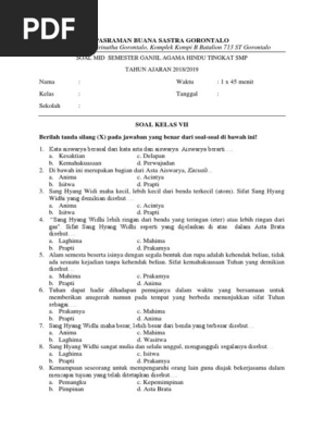 Kunci Jawaban Agama Hindu Kelas 7 Ilmusosial Id