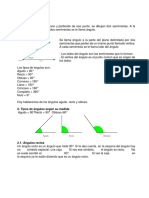 Tipos de ángulos agudo, recto y obtuso