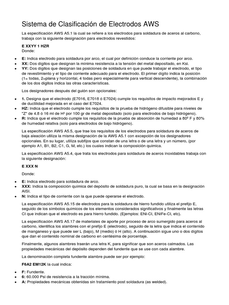 Clasificación de Electrodos de Soldadura | PDF | Soldadura | Construcción