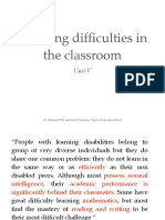 Learning Difficulties in The Classroom