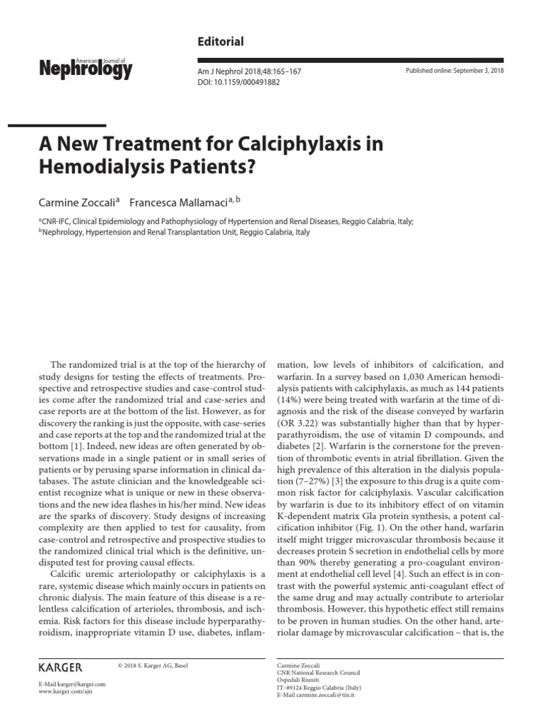 Calciphylaxis Treatment Guidelines – OYPUA
