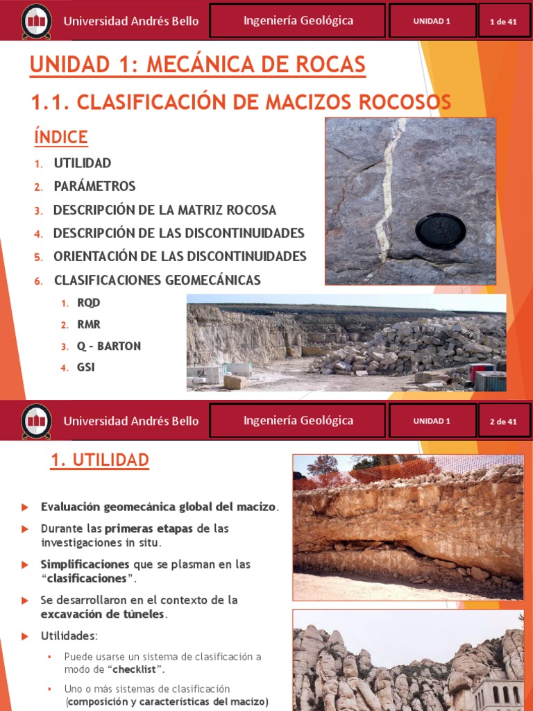 Clasificación del Macizo Rocoso | PDF | Roca (geología) | Permeabilidad ...