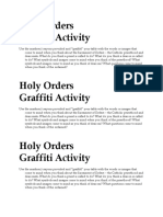 Holy Orders Graffiti Activity