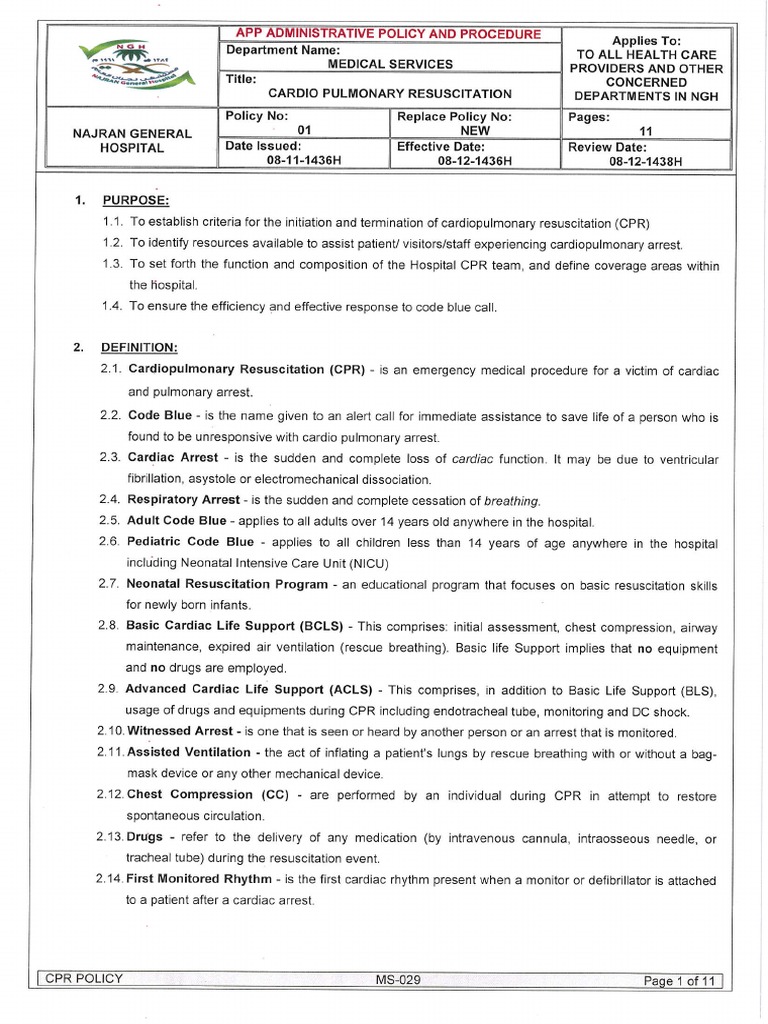 CPR Policy PDF | PDF