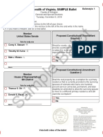 Commonwealth of Virginia SAMPLE Ballot for Arlington County