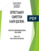 District Damath Competition & Math Quiz Bowl: Department of Education Cebu City Division South District V