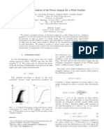 Stochastic Analysis of the Power Output for a Wind Turbine