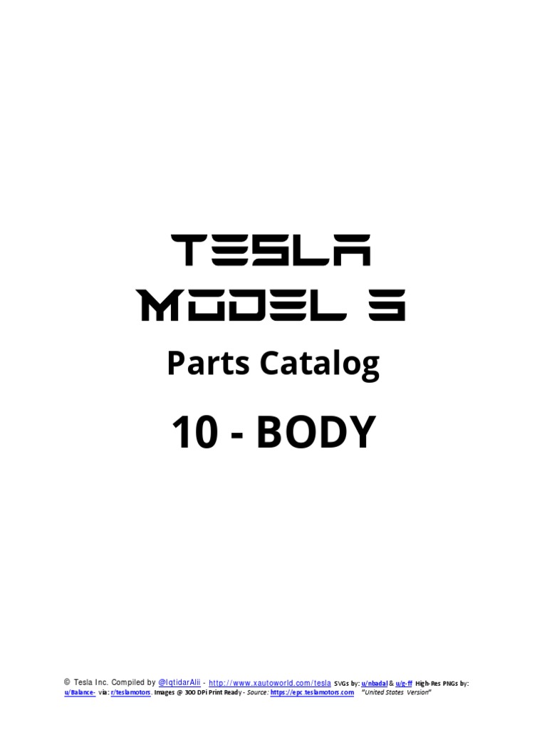Tesla parts catalog