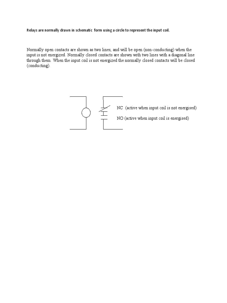 Understanding Relay Contacts in Schematics | PDF
