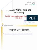 Processor Architecture and Interfacing: Part 02: Assembly Language Programming With 8086