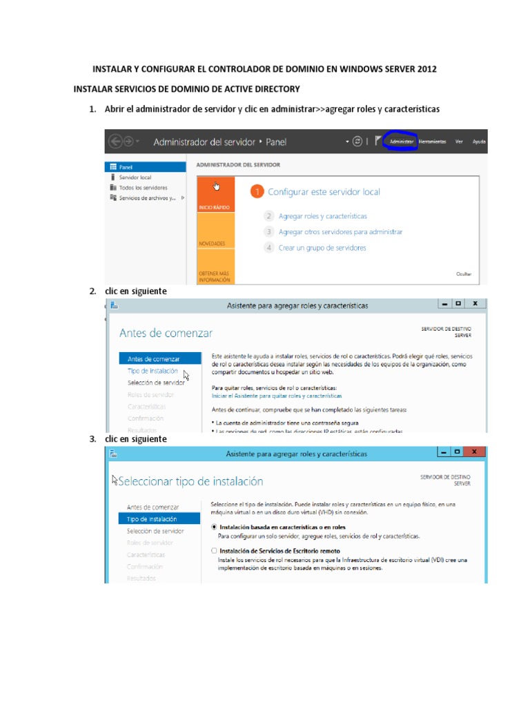 2 Instalar y Configurar Controlador de Dominio en Windows Server 2012 ...