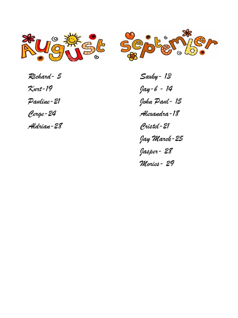 Names and Corresponding Numbers List | PDF