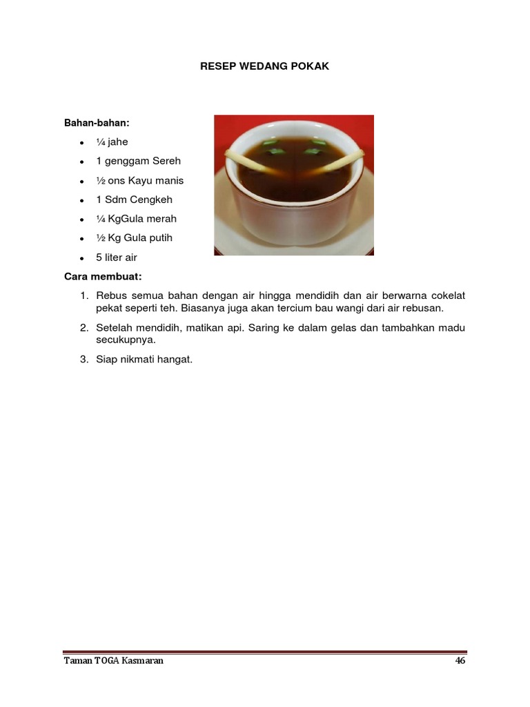 Resep Wedang Pokak | PDF