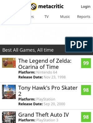 Best Video Games of All Time - Metacritic, PDF