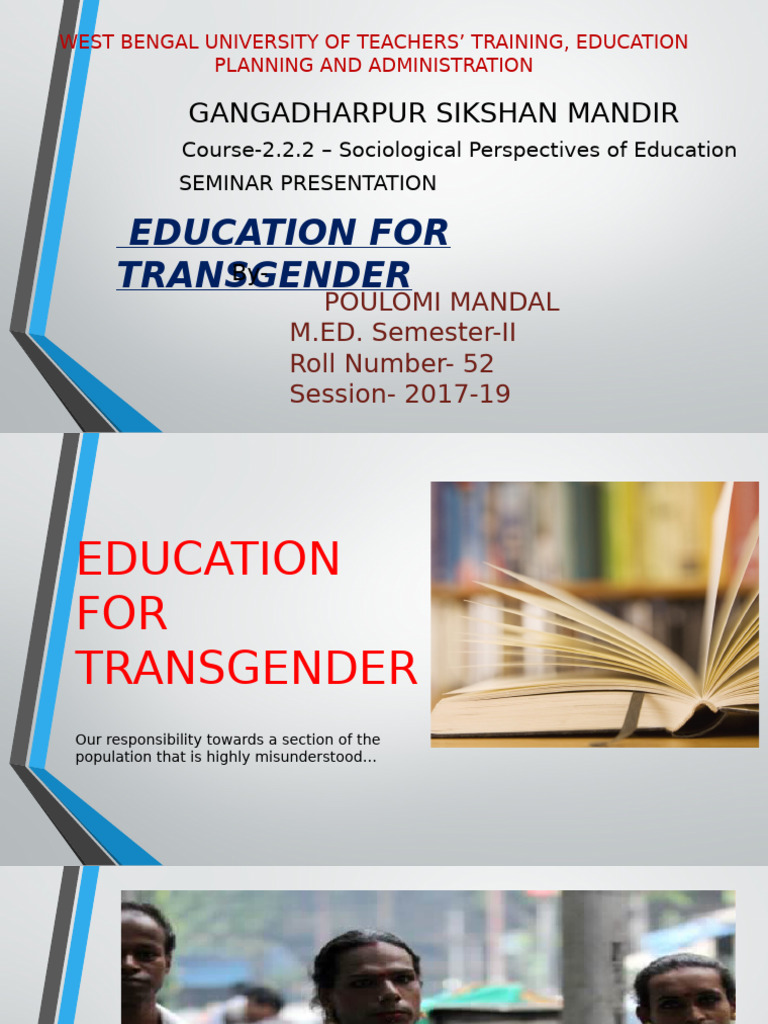 Education For Transgender | PDF | LGBTQIA+ Studies | Transgender
