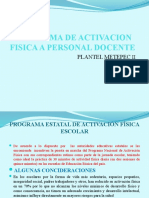 Programa de Activacion Fisica A Personal Docente Power Point