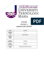 PHY430 Physics 1 Labarotory Report: Group Experiment Number Title Name and Matric Number