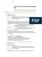 Operasi Penjumlahan Pecahan Dan Pengurangan Bilangan Pecahan Matematika