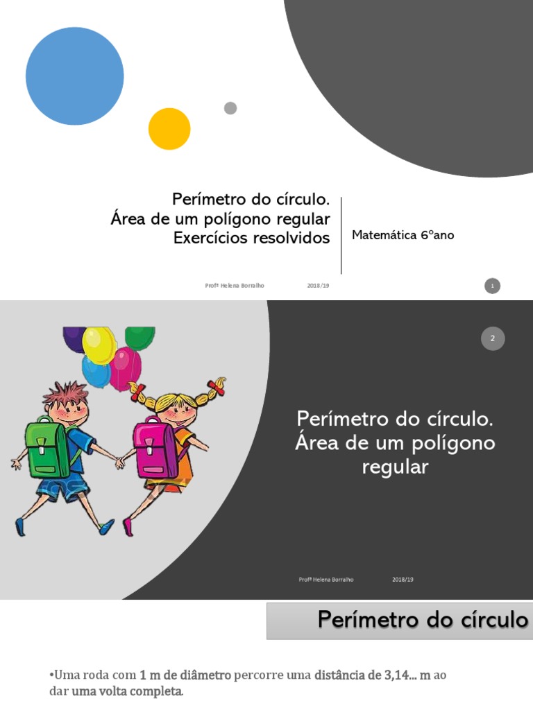 Perímetro Do Círculo, Área Polígono Regular, Exercícios Resolvidos ...