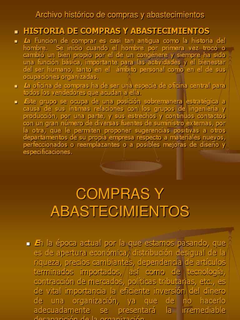 Historia y Función de Compras y Abastecimientos | PDF | Calidad ...