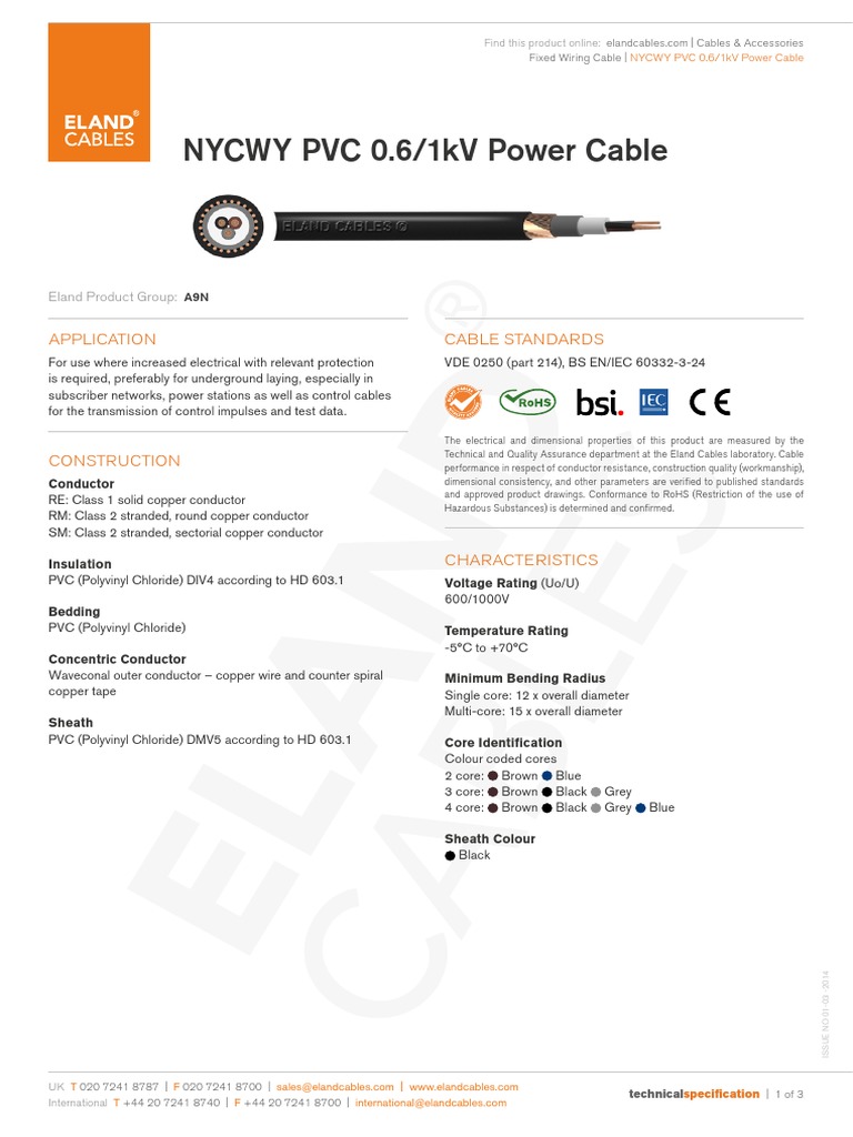 Power Cable PDF Electrical Conductor Electrical Wiring