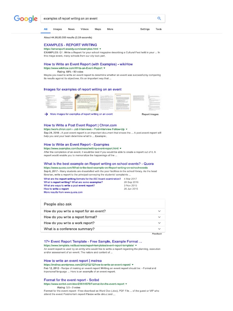 Examples of Report Writing On An Event - Google Search  PDF Regarding Report Writing Template Free