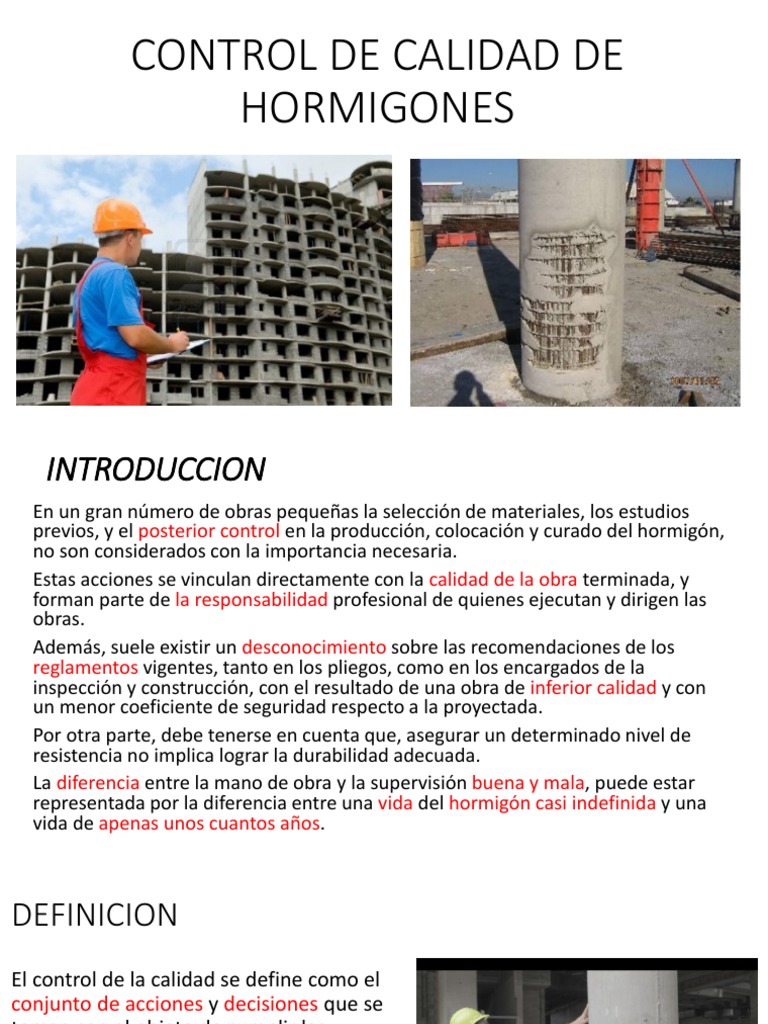 Control de Calidad del Hormigón | PDF | Hormigón | Cemento