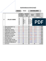 Registro Mensual de Notas de Inglés: "Nuevo Amanecer"