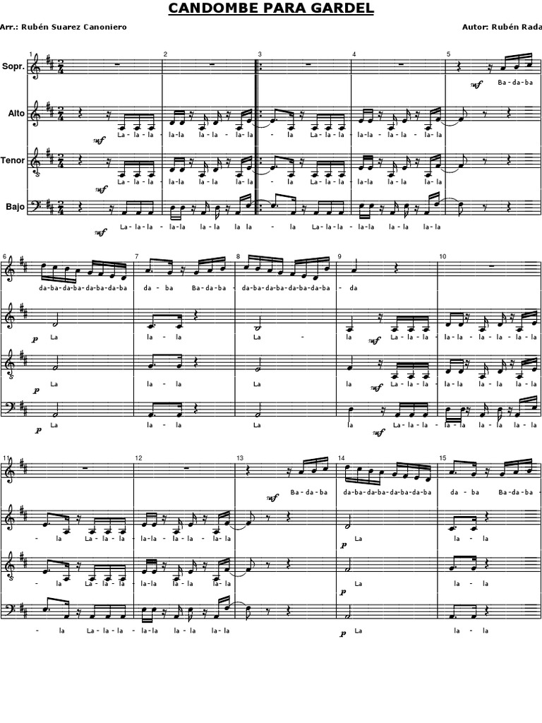 Candombe para Gardel: Partition et Accords | PDF | Musique d'Uruguay