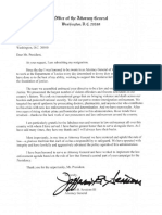 Letter of resignation from Jeff Sessions