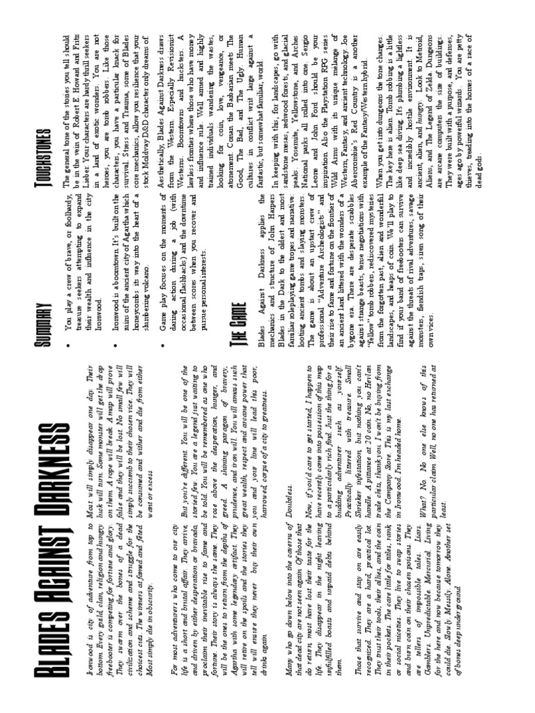 Blades in The Dark Extra PDF Leisure